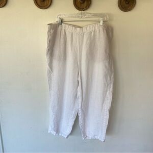 J. Jill love linen white linen cropped ankle pants size XL